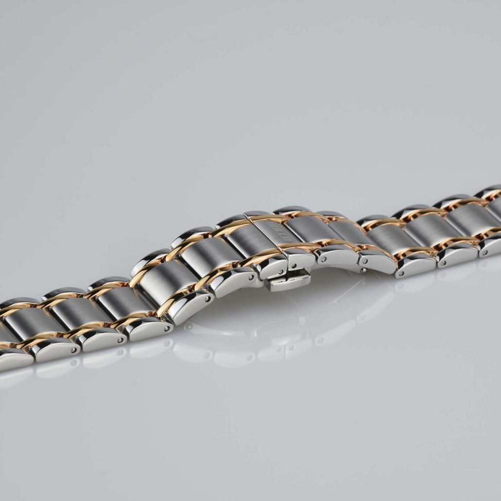 WS004 Silver And Rose Gold Stainless Steel Watch Band