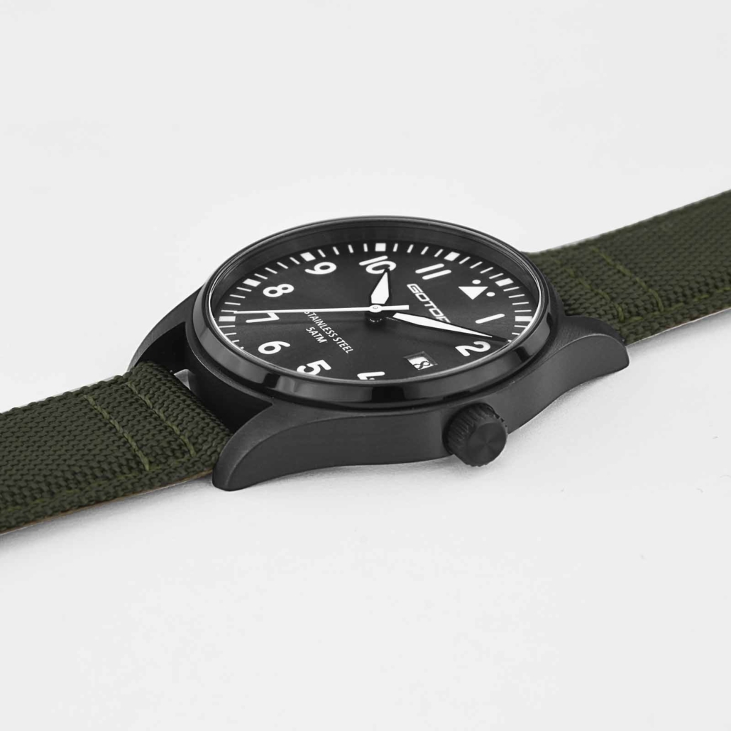 SS351 Green Canvas Watch For Men