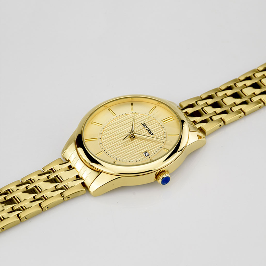 AW284 Gold Stainless-Steel Men's Watch With Metal Bracelet