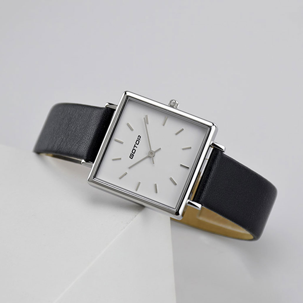 Women's Rectangle Watch Leather Strap