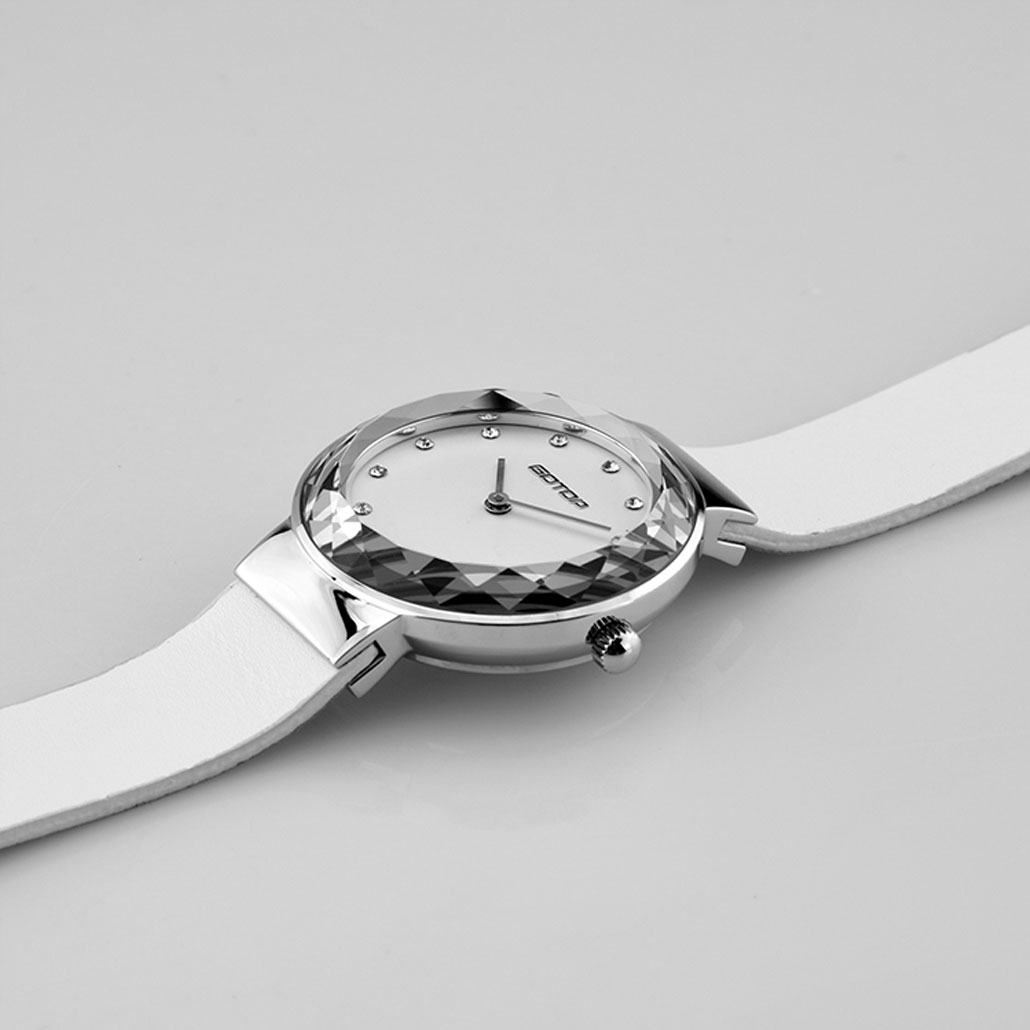 Silver And White Stainless Steel Watch For Women