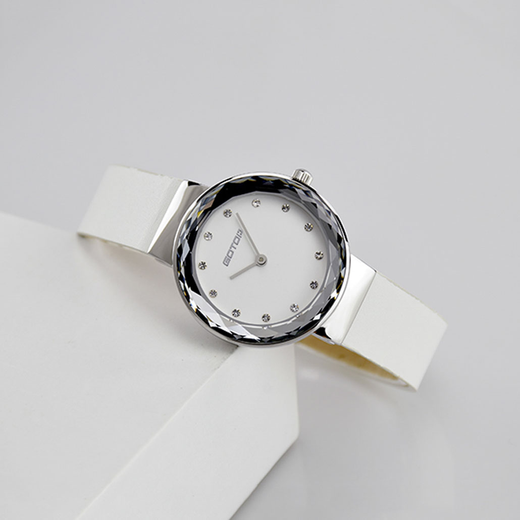 Silver And White Stainless Steel Watch For Women
