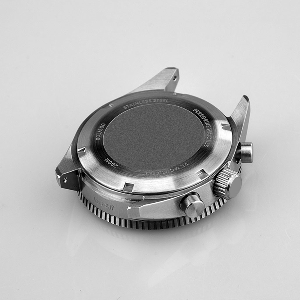 WC022 Stainless Steel Watch Case With Black Bezel