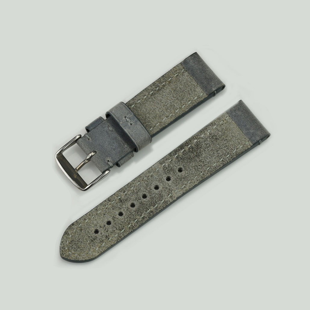 WL006 Grey Leather Watch Strap