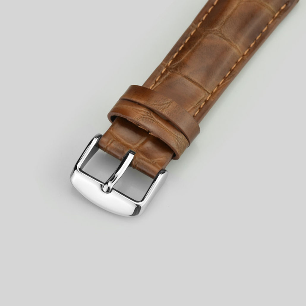 WL012 Coffee Colored Leather Watch Strap