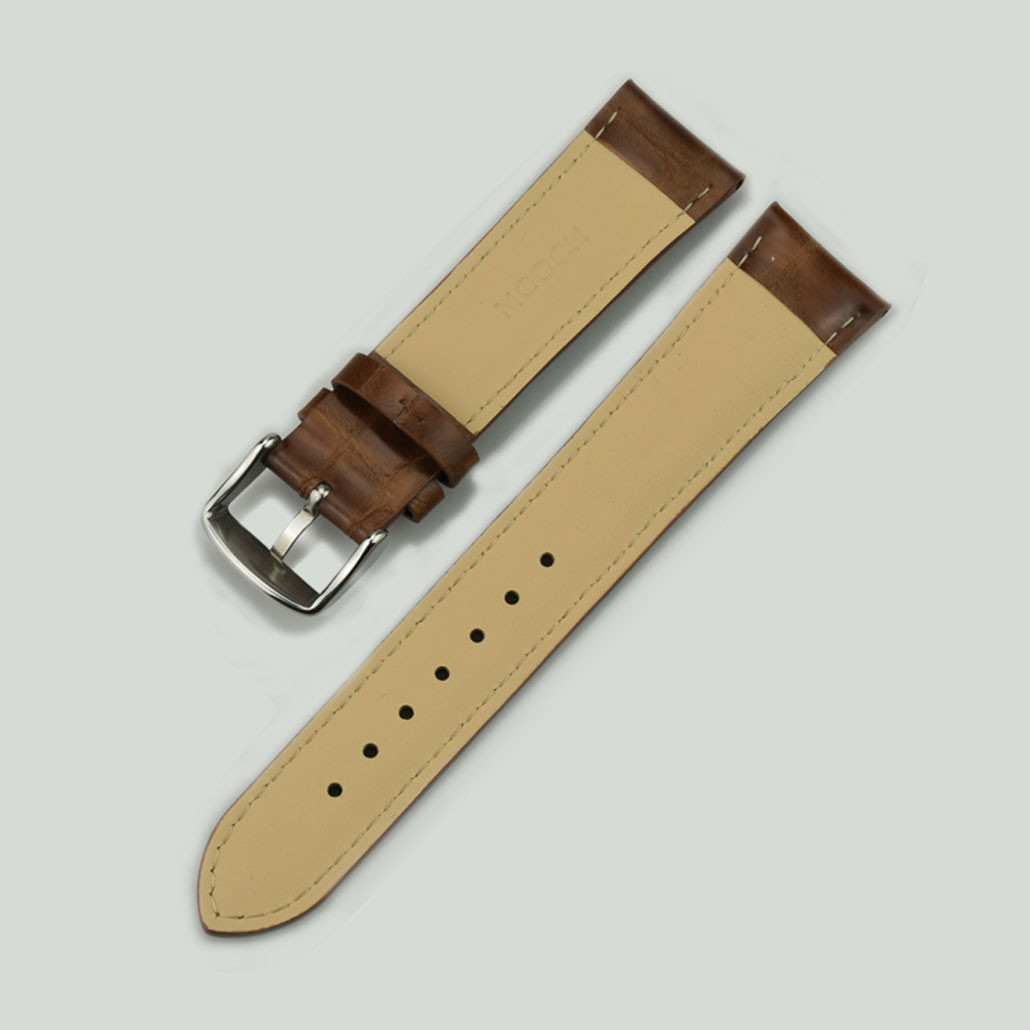 WL012 Coffee Colored Leather Watch Strap