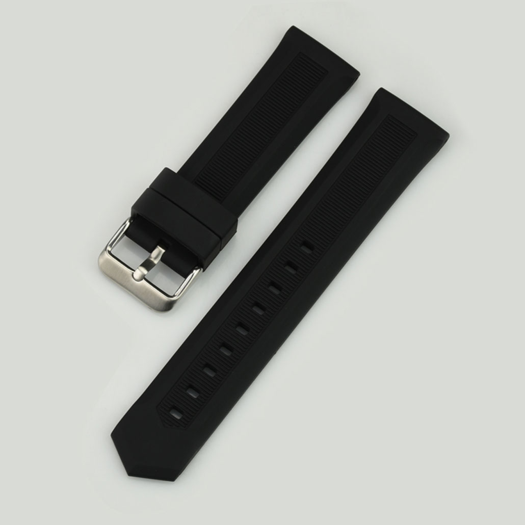 WR004 Black Silicone Rubber Women's Watch Band