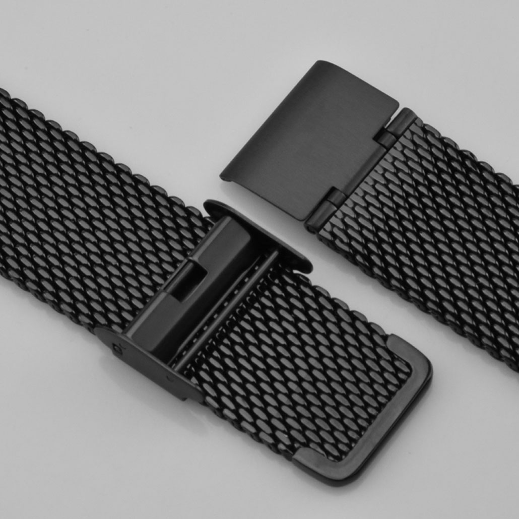 WS009 Black Mesh Band In Stainless-steel