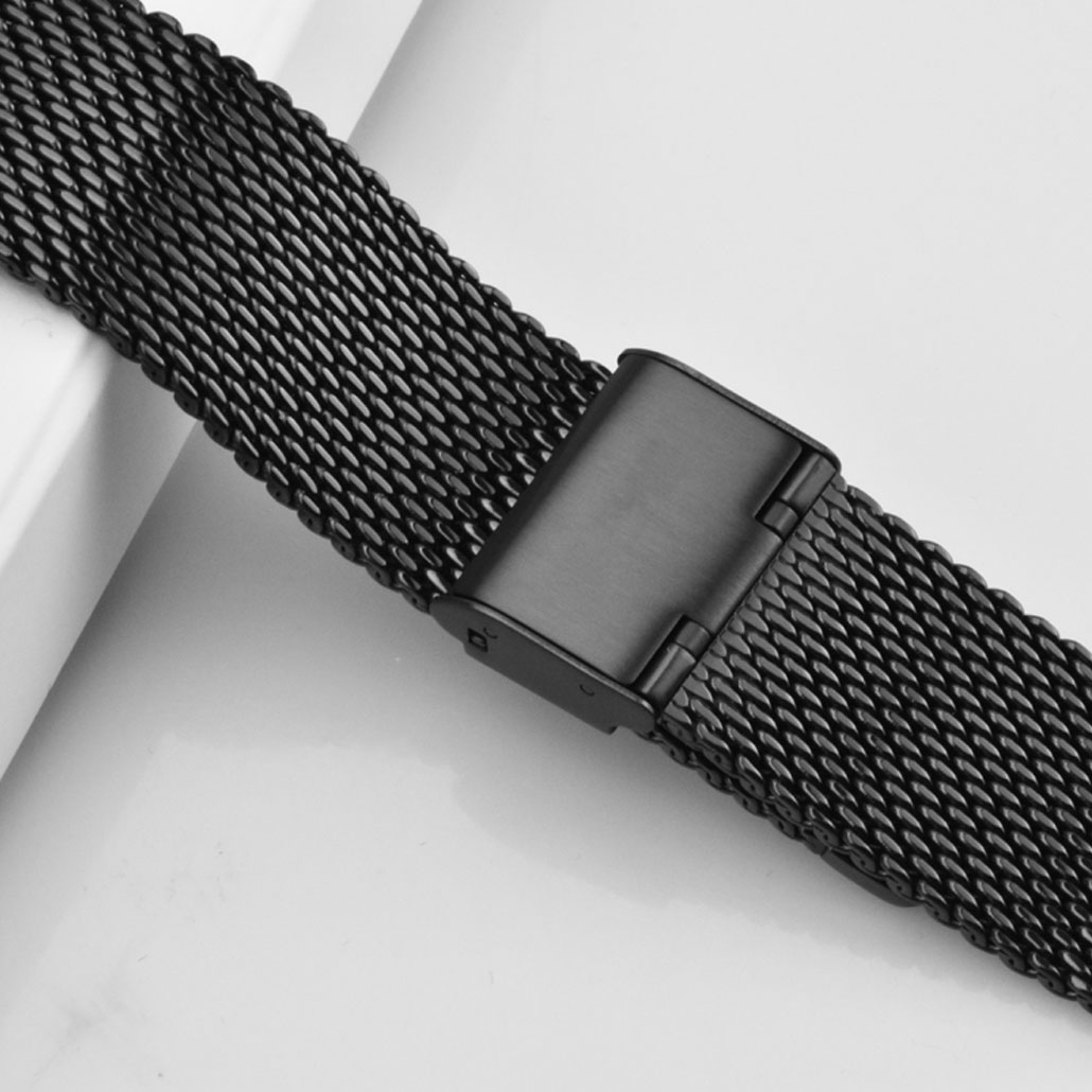 WS009 Black Mesh Band In Stainless-steel