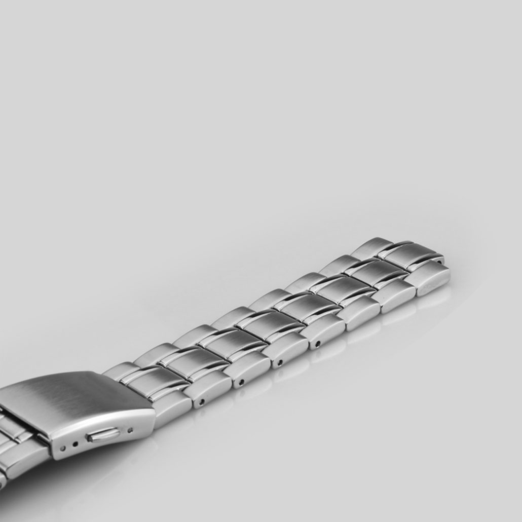 WS013 Stainless-steel Men's Watch Band In Silver