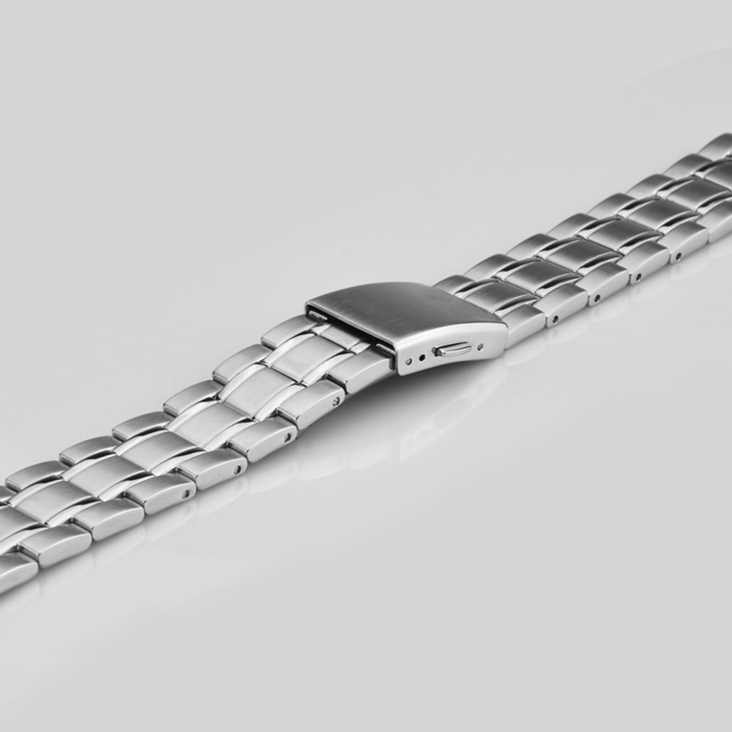 Stainless Steel Men's Watch Band In Silver