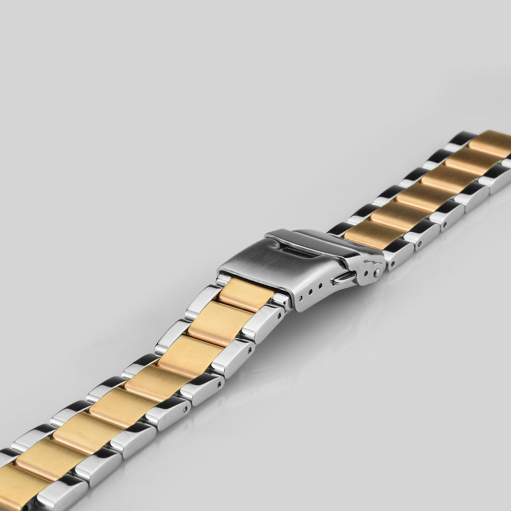 Rose Gold And Silver Stainless-Steel Watch Bracelet