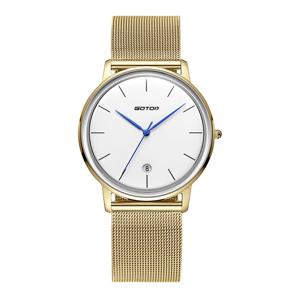 SS297-02 Gold Men's Watch With Metal Mesh Band