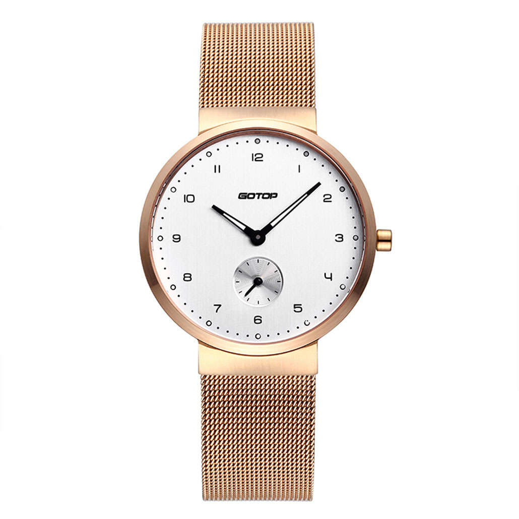 Rose Gold Women's Watch With Mesh Band