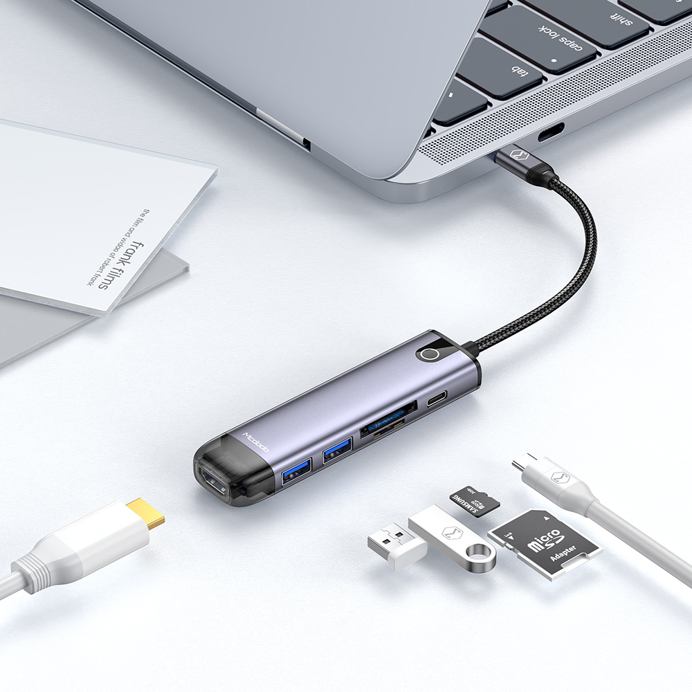 6 In 1 USB C Hub With SD/TF